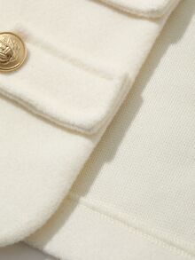 DAZY Women's Elegant Double-Breasted Long Sleeve Overcoat - Beige - View 11
