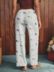 Esseday Women's Cartoon Print Casual Daily Home Pajama Bottoms - Multicolor - View 2