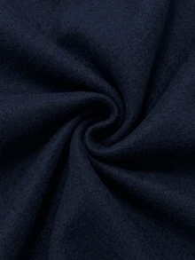 Yalmera معطف طويل نسائي بأسلوب باروك متعدد الاستخدامات فاخر بحافة ذهبية وألوان متباينة - أزرق بحري - مشاهدة 7