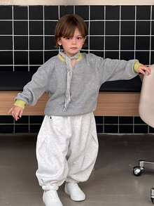 Dazy Kids Infant (Boy) 2 In 1 Korean Style Long Sleeve Spring/Autumn Versatile Sweatshirt - Grey - View 7