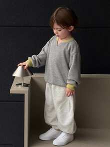 Dazy Kids Infant (Boy) 2 In 1 Korean Style Long Sleeve Spring/Autumn Versatile Sweatshirt - Grey - View 5