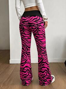 Coolane Women's Zebra Print Casual Versatile Daily Wear Long Pants - Multicolor - View 3