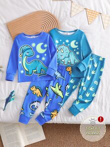 4PCS Baby Boys Pajamas - Multicolor - View 4