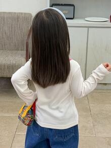 Dazy Kids Infant/Toddler (Girl) Round Neck Color Block Casual Long Sleeve Top - White - View 2