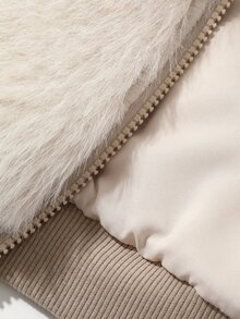 Dazy Kids Baby Girl Stand Collar Korean Style Autumn/Winter Jacket - Apricot - View 3