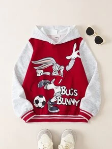 LOONEY TUNES X SHEIN Tween Boy Letter Cartoon Graphic Casual Daily Sweatshirt - Multicolor - View 1