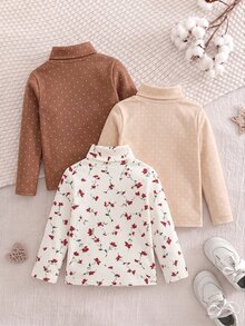 3PCS Young Girls T-Shirts - Multicolor - View 3