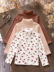 3PCS Young Girls T-Shirts - Multicolor - View 2