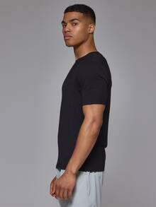 Musero Sport Printed Muscle Fit Gym Tshirt Autum Winter Sports Activewear - Black - View 3
