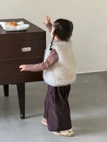 Dazy Kids Baby Girl Stand Collar Korean Style Autumn/Winter Jacket - Apricot - View 2