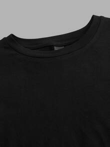 SHEIN EZwear 休閒極簡風 2 件組基礎款黑色與黃色圓領短袖內搭衫，適春夏秋 - 彩色 - 查看 8