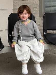 Dazy Kids Infant (Boy) 2 In 1 Korean Style Long Sleeve Spring/Autumn Versatile Sweatshirt - Grey - View 9