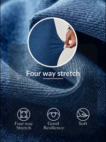 Flexra Tall Tall Black High Elasticity Knitted Denim Jeans - Blue - View 8