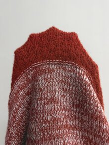 Nubod Cardigan Rajut Lengan Panjang Kancing Depan, Longgar, Kasual, Ukuran Plus, Modis, Serbaguna - Redwood - View 3