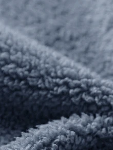 SHEIN 兒童小男孩休閒可愛熊刺繡圖案卡通帽款毛絨長袖長褲梭織連身褲，適合學校、花園、海灘、生日，春夏秋冬四季穿著 - 霧霾藍 - 查看 5