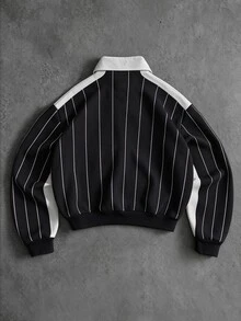 Manfinity EMRG Men's Knight Graphic & Letter Print Button Half-Zip Sweatshirt - Multicolor - View 2
