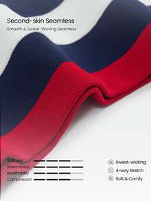 GLOWMODE 24" Seamless SculptMove High-Rise Leggings With Contrast Waist & Butt-Lifting Design Training Workout Gym Fitness Summer Active Wear - Multicolor - View 6