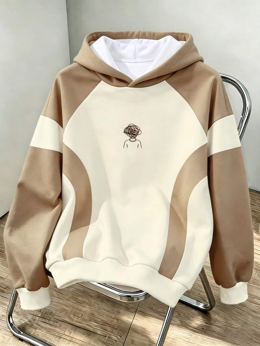Daypath Men's Colorblock Casual Daily Hoodie - Khaki - View 1