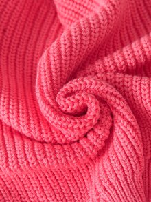 SHEIN 1件女嬰毛衣，粉色與白色，秋季，可愛，家庭套裝，圓領刺繡字母與3D花朵裝飾，柔軟長袖針織套頭衫 - 粉色 - 查看 8