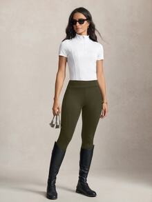 Activina 女款運動休閒字母印花高腰馬術褲 - 軍綠色 - 查看 5