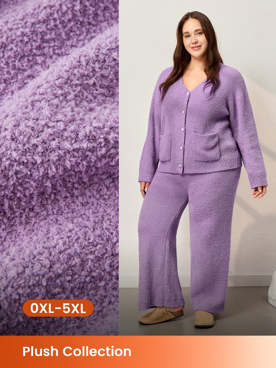LUVLETTE Plus Size Pajama Sets - Purple - View 1