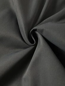 Easura Plus Size Autumn/Winter Long Sleeve Cinched Waist Long Padded Padded Coat - Dark Grey - View 14