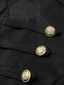 Linhara CURVE Plus Size Women's Woven Fabric With Elegant Style For Winter Woolen Fabric - Black - View 5