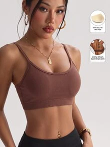 StreetHx Women's Fashion Plaid Sports Bra - Black - View 4