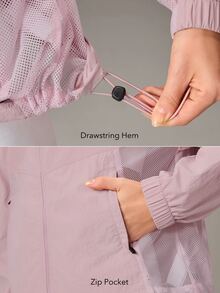 OutZeal Women Outdoor Jacket Hiking Camping Water-Resistant Breathable Mesh Panel Hooded Outdoor Top - Pink - View 5