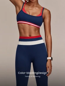 GLOWMODE 24" Seamless SculptMove High-Rise Leggings With Contrast Waist & Butt-Lifting Design Training Workout Gym Fitness Summer Active Wear - Multicolor - View 4