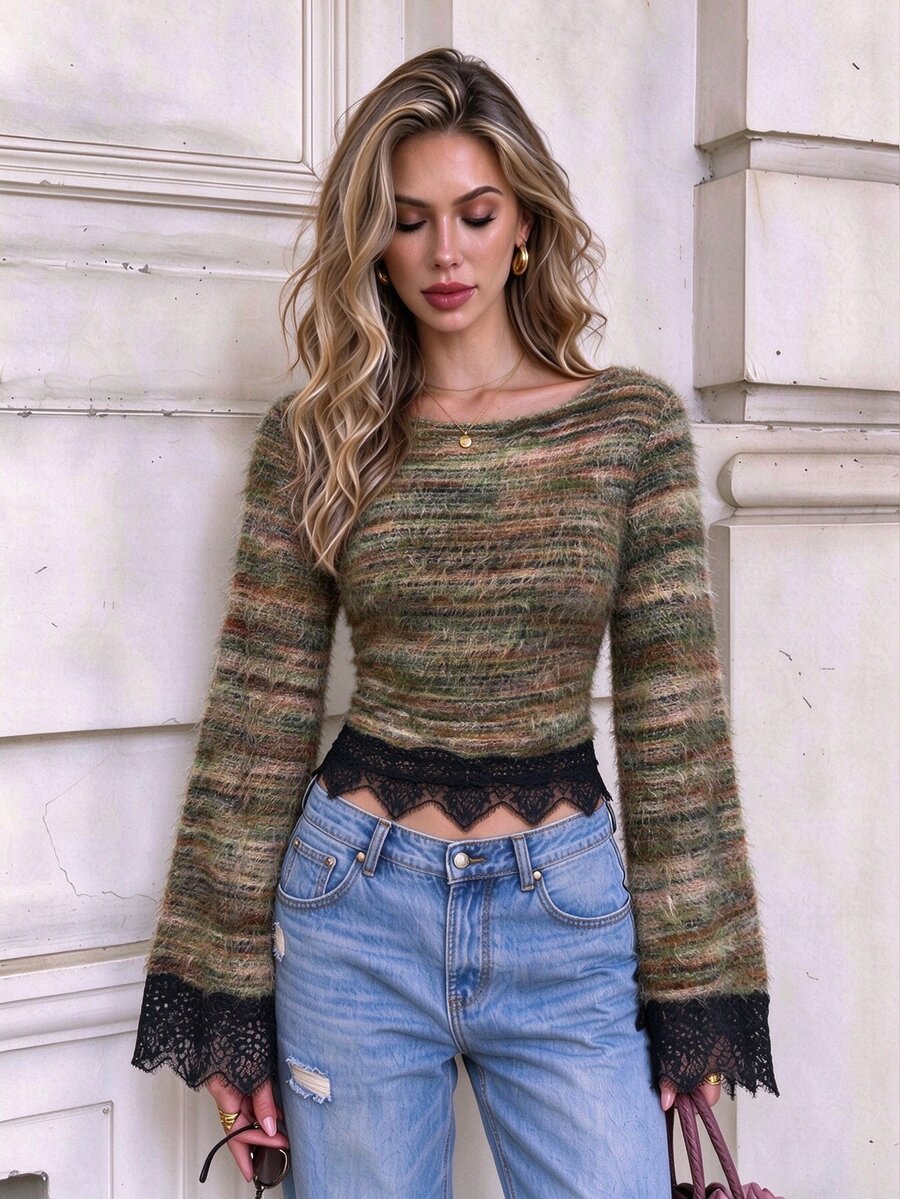 Elyressa Women's Slim Fit Versatile Daily Casual Long Sleeve Top - Multicolor - View 1