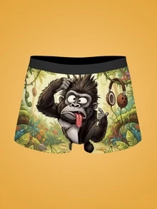 SHEIN Men's Fashion Printed Boxer Briefs, 1pc - Multicolor - View 1