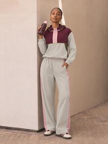 Zivah Women's Colorblock Hooded Jacket And Pants Casual Daily Sports Set - Multicolor - View 4