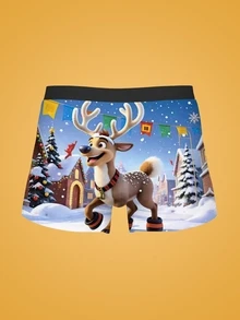 SHEIN Men's Fashion Printed Boxer Briefs, 1pc - Multicolor - View 2