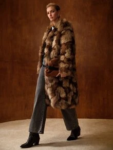 MOTF PREMIUM WOMEN'S FASHION VERSATILE WINTER FAUX FUR COAT - Camel - View 4