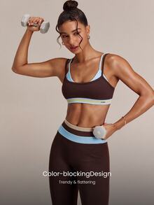 GLOWMODE 24" Seamless SculptMove High-Rise Leggings With Contrast Waist & Butt-Lifting Design Training Workout Gym Fitness Summer Active Wear - Multicolor - View 4