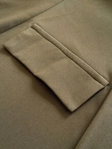 Maweii Áo blazer công sở size lớn hở vai, eo chiết, tay dài - xanh quân đội - Xem 8