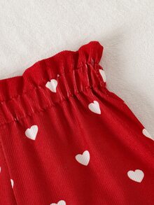 SHEIN 2件組新生女嬰連身衣 可愛紅色馴鹿愛心荷葉邊蝴蝶結長袖圓領常規款 冬季聖誕派對攝影用 羅紋面料 - 紅色 - 查看 8