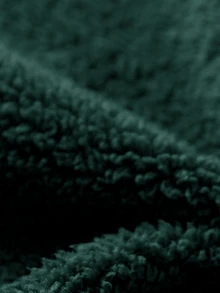 SHEIN 兒童小男孩休閒可愛熊刺繡圖案卡通帽領絨毛長袖長褲梭織連身褲，適合學校、花園、海灘、生日，春夏秋冬四季穿著 - 墨綠色 - 查看 5