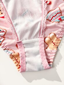 PetitDoll 5pcs Christmas Print Full Body Print Sweet & Cute Women's Triangle Panties - Multicolor - View 6