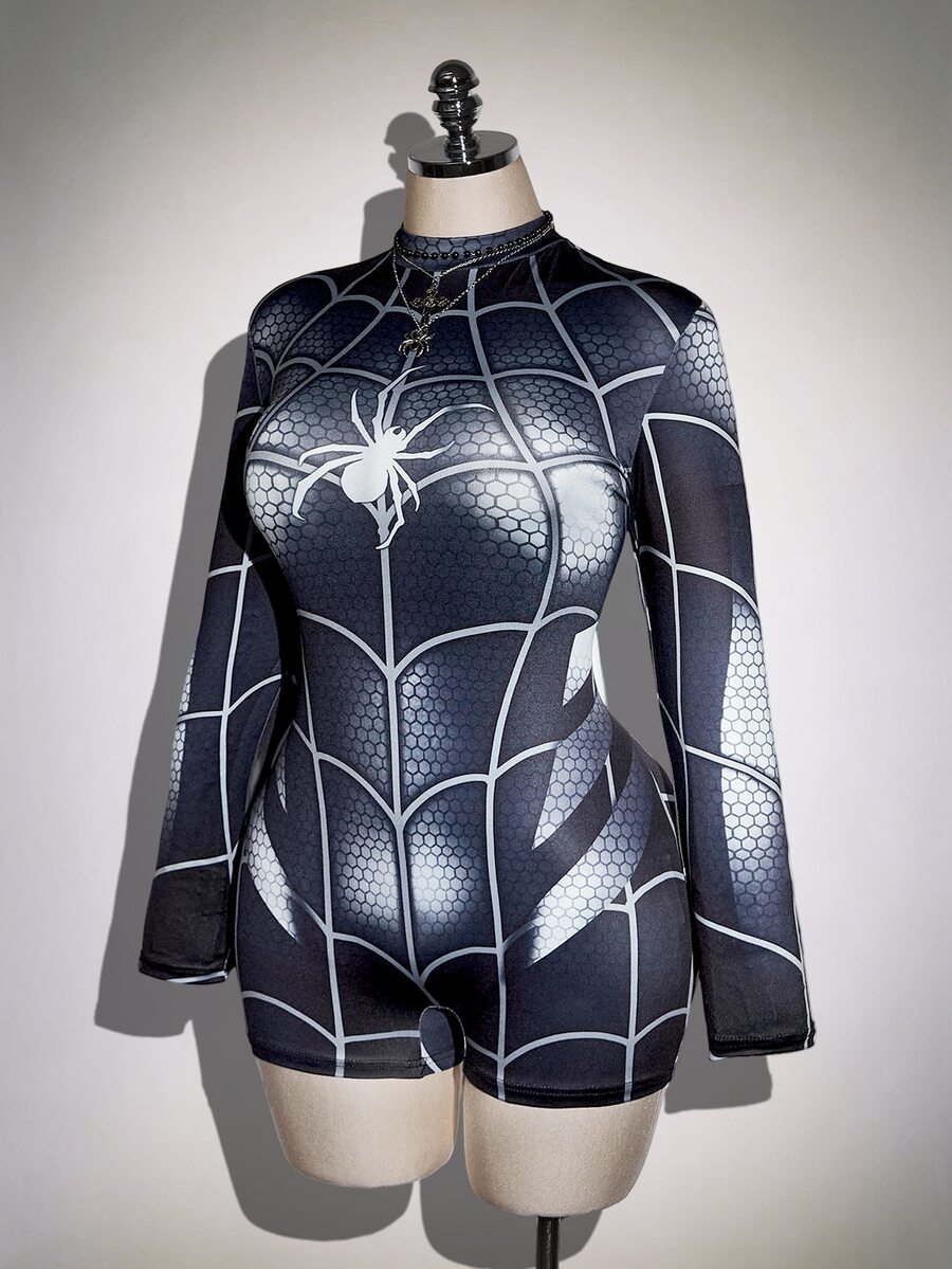 SHEIN ICON 加大碼連身褲 - 黑色 - 查看 1