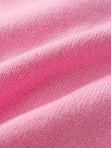 4-7 Years Old Girls Bowknot Decor Single-Breasted Knit Cardigan With Ruffle Cuffs And Pleated Skirt 2 Pieces Set, Sweet Spring/Autumn Sweater Outfit - Pink - View 7
