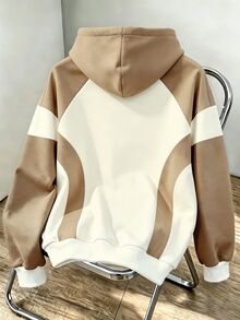 Daypath Men's Colorblock Casual Daily Hoodie - Khaki - View 2