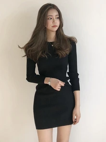 DAZY Women's Solid Color Casual Daily Summer Mid-Length Dress - Black - View 4