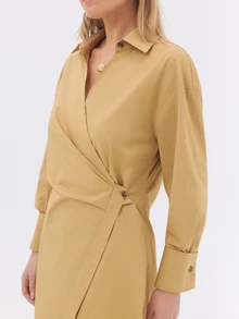 KÆRIA Hus Đầm quấn eo tôn dáng - Cotton co giãn cao cấp - Màu lạc đà - Phối lớp mùa đông, món đồ thiết yếu cho tủ đồ - màu nâu - Xem 6