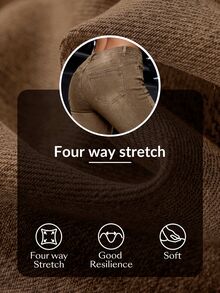 Rivivi Plus Size Button Pocket Zipper Flare Denim Jeans - Brown - View 6