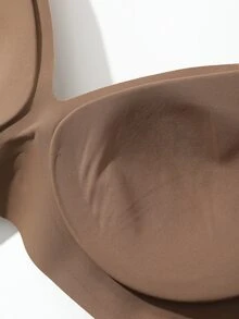 DAZY Minimalist Solid Color Thin Adjustable Strap Backless Padded Push-Up Bra Women's Lingerie - Brown - View 7