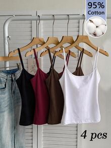 Tseoso 4PCS Women Tank Tops & Camis - Multicolor - View 2