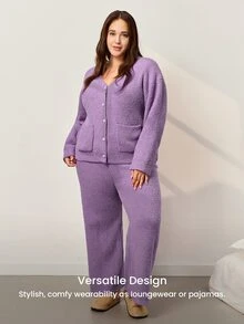 LUVLETTE Plus Size Pajama Sets - Purple - View 6