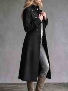 Linhara CURVE Plus Size Women's Woven Fabric With Elegant Style For Winter Woolen Fabric - Black - View 7